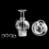 Twee stijlen glazen spinnen carb cap met 6mmod quartz terp parels bubble ufo carb caps voor afgeschuinde rand quartz banger nagels glazen bongs