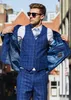 2019 Damier Check Groom Смокинги Мужские Свадебные Костюмы Три Части Пик Отворотом Высокое Качество Groomsmen Вечерние Платья Выпускного Вечера