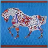 High Qualtiy Silk Scarf 28 MMIZE HORSE FLYING POKER HORSE SIMULATION Fashion Silk Square Scarfes Womans Solskyddsmedel Sjal