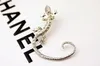 3D Animal Cristal Gecko Stud Ear Cuff Banhado A Ouro Moda Strass Earcuff Brincos Do Parafuso Prisioneiro Do Homem Das Mulheres Do Vintage Declaração de Jóias de Ouvido