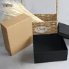 Gift Wrap High-grade Simple Black Card Kraft Paper Christmas Year Party Celebration Clothes Shoes Wholesale Promotion Box B211D1