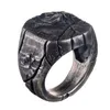 Retro 3D Imitation Bark Crack Ring S925 Silber Europäischen und Amerikanischen Stil Men039s Domineering Personality Square Inde6972191