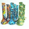 Glow in the Dark Beaker Design Silicone Bongs Luminous Smoking Water Pipes Unbreakable Gass Bong Dab Rig Hookah