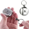 Whole- Stainless Steel Retractable Key Chain Recoil Ring Belt Clip Ski Pass ID Holder Party Supplies278K