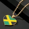 Country Jamaica Heart Flag Pendant Necklaces African Jamaican Jewelry For Women Gifts