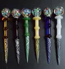 4.9inch Wax Dabber Tool Colored Carb Cap and Wax Rigns Oil DAB DAB Stick Carving Tool dla E-Nail Quartz Banger Szkło do paznokci Bong