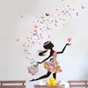 QT-0230 DIYホーム装飾的なバタフライ妖精ダンスビニールウォールステッカーベッドルーム防水壁紙壁画オールマッチスタイル