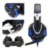 Gaming Headset Stereo Surround Brus Avbryta PS4 PC Xbox One Laptop Mac Microphone Volymkontroll LED Lyser över öronens hörlurar