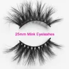 3D Mink Eyelashes 100% Echte Siberische 25 mm nertsen wimpers groothandel dikke strip aangepaste verpakking label make-up dramatische lange 5D valse oog wimpers