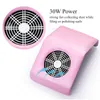 40 30W collecteur de poussière d'ongles avec ventilateur rose blanc perceuse électrique nettoyage Art Tools323j