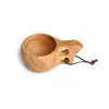 60pcs/lot Kuksa Cup New Finland Handmade Portable Wooden Cup for Coffee Milk Water Mug Tourism Gift