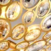 lustre luminárias de teto de cristal de ferro luzes LED E14 lustres de teto de ouro luz decoração de casa 3/6/9 cabeças estilo de aldeia americano