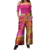 African Print Women Jumpsuit strapless Sleeveless Autumn Sexy Romper Wide Leg Pants African Ladies Jumpsuits Rompers WY3873
