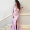 Mermaid Prom Dresses Spaghetti Strap Side Split Elastic Satin Högkvalitativa Evening Gowns 2019 Custom Made Women Party Dress