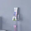 Stainless Steel Toothbrush Holder Punch-free Wall Mount Bathroom Toothbrush Toothpaste Rack Home Bath Accessories Shelf HHA1185