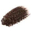 Chocolate Brown Eau bouclée Bundles de cheveux humains avec fermeture 4 cheveux vierges brésiliens 34 paquets avec 4x4 Clôture en dentelle Remy Hair E9144830