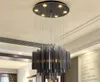 Nieuw ontwerp moderne ronde kristallen kroonluchter verlichting luxe rokerige kristallen kroonluchters led hanglampen armaturen voor hotel bar clubmyy