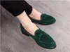 New Fashion Gold Top and Metal Toe Men Velvet Dress shoes italian mens dress shoes Handmade Loafers 38-47