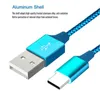 Cable USB de 1m, 2m, 3m, 10 pies, cable de carga trenzado de nailon, cable de carga rápida, cable de datos usb para huawei LG note 10 11 pro max