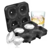 4 Cell Diamant Ice Ball Mote Silicone Ice Cube Fack Whisky Ball Maker Ice Cream Moulds Form Choklad Mögel För Fest Bar