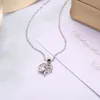 Gerhodineerde kettingen Klavertje Vier Patroon Mozaïek Witte Zirkoon Hanger Accessoires S925 Sterling Zilveren Ketting Prom Geschenken2298495