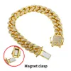 Bracelet de chaîne à maillons en acier inoxydable pour hommes couleur or argent Double fermoir aimant de sécurité plein strass mode Hip Hop bijoux hommes 2761342