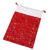 Newest Christmas Santa Bags Santa Sack Drawstring Bag 7 Styles Flannel Candy Bags for kids gifts 50X70cm