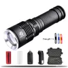 Ultra Bright T6 / L2 LED Lanterna 5 Modos 8000Lumens Lentes grossas Zoomable LED Torch 26650 Bateria + Carregador + Presente