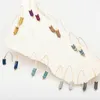 Wholesale- Gold Alloy Multi Color Natural Stone Geometry Arrow Shape Stud Earrings For Women Jewelry Gifts Mix Colors