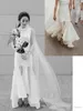 Vintage High Low Mermaid Wedding Dresses Boho Beach Bridal Dresses Rustic Hippie Organza Ruffle Bridal Gowns Simple Cheap