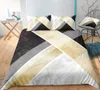 Black and Gold Marble Bedding Conjunto King Size Luxury 3D Tampa de edredão Rainha Home Têxtil Casa de casal de têxteis de casal com Pillowc5149271