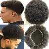 Mannen Pruik Heren Haarstukken Afro Curl Full Lace Toupee Bruin Zwart # 1B Vietnamese Maagdelijk Haarstelsel Mannen Haarvervanging voor Zwarte Mannen