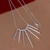 Fashion Plated Sterling Silver Naszyjnik 18 cali Siedem Post Naszyjnik FMSN094 Top Sprzedaż 925 Srebrna płyta Biżuteria Naszyjniki