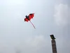 Çocuk oyuncakları yüksek kaliteli 1.8 m kırmızı yarasa güç uçurtma reçine çubuk uçurtma saplı ve hat iyi uçuş