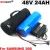 Batterie de vélo électrique 48 V 24AH pour Samsung 30B 18650 batterie 48 V 1500 W batterie au lithium e-bike + un sac + chargeur 5A livraison gratuite