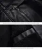 Pu Leather Jackets for Men Faux Leather Bomer Jacket Thick Polyester Full Sleeve Regular Long Style Coats