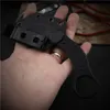 1pcs 작은 전술 karambit 발톱 나이프 440c 검은 석재 씻어 블레이드 블랙 G10 핸들 클로 칼 Kydex