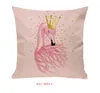 Variieren von Nordic Pink Flamingo Ins Leinen Kissenbezug Auto Büro Kissen Rückenlehne Wohnzimmer Sofa Taillenkissenbezug 42 x 42 cm
