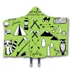 Couvertures à capuche Wearable Throw Blanket Kids Sherpa FleeceBlankets Air ConditioningBlanket Camping Travel 12 Designs Facultatif YW3954-ZWL