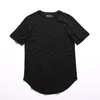 メンズビッグアンドトールの衣料品デザイナーシティトレンド服tシャツhomme curved hem tee pleable extended t shirt korean