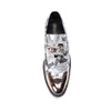Christia Bella Moda Loafers Apontou Toe Deslizamento Em Impressão de Couro Sapatos Casuais Homens Sapatos de Lazer de Negócios Carreira Sapatos de Trabalho