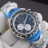 Quartz Movement Chronograph Watch Men Blue Skeleton Dial Rubber Band male Watch Sport Watches Montre Homme334C