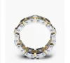 Mode Smycken Män Moderna Två Ton Vit Sapphire Diamond Band Ring Engagement Bröllop Jewellry Rings SZ 6-10 411