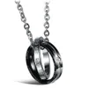 Nytt modepar hänge halsband med diamant rostfritt stål runda charm halsband kvinnor män älskar halsband smycken gåva263w