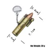 Novel Cigarette Lighter Bullet Shape Butane Gas Windproof Jet Torch Flame Grinding Wheel Cigar Lighter Keychain Pendant1284191