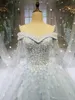 2021 Op maat gemaakte Assepoester Baljurk Trouwjurken Licht Hemelsblauw 3D applique Prinses Bruidsjurken Met Lange Wraps sweet weddi262T