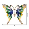 Spille a farfalla smaltate colorate placcate in oro strass perle spilla per insetti gioielli di moda regali per le donne due colori