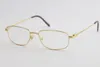 高品質の金の眼鏡メンズラージスクエアメガネメンズメガネボックスCデコレーションゴールドフレームグラス
