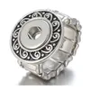 Vintage Silver Noosa Chunks Ginger Snap Button Jewelry Elastic Rope Adjustable 12mm Snap Button Ring For Women men jewelry