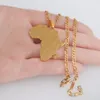 Hip-Hop-Stil Afrika Anhänger Halsketten Goldfarbe Schmuck für Frauen Männer Afrikanische Karten Schmuckgeschenke #043821